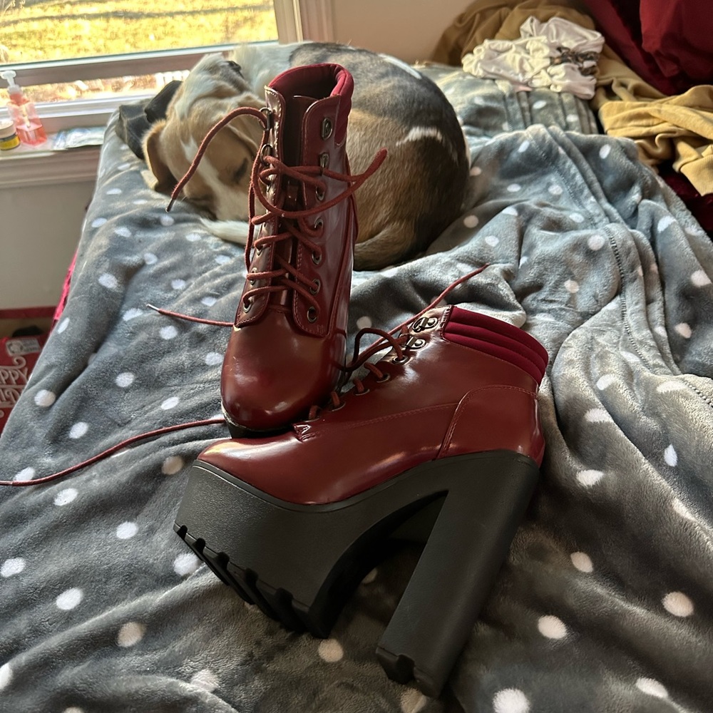 Fashion nova red boots